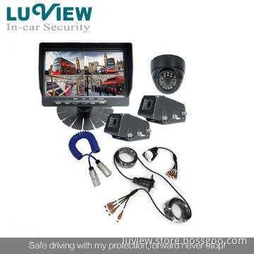 7\" TFT LCD quad Bus Rear view camera monitoring system